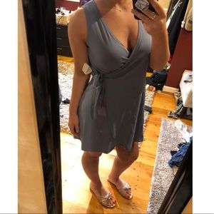 Baby blue wrap dress